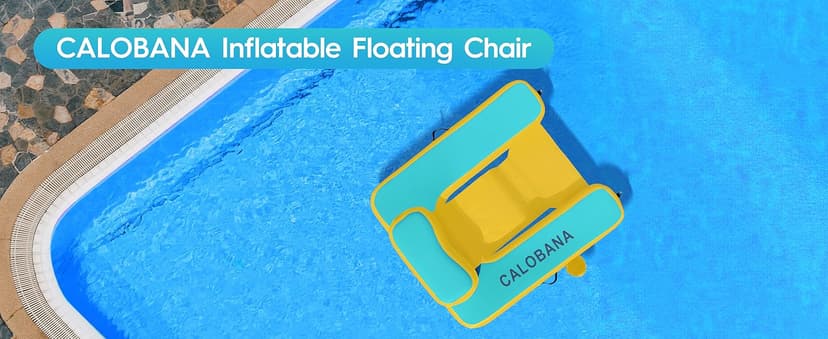 CALOBANA Inflatable Floating Chair, Heavy Duty Pool Floats Adult Lounger, Portable Water Float Chair for Swimming Pool, Lake and Beach