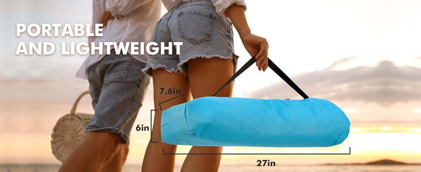 AKSOUL Folding Beach Chair for Adults: Low/High Back Chairs with Carry Bag - Extra Wide Seat Chair with Comfortable Pillow & Storage Pocket (1 Pack & 2 Pack, Blue)