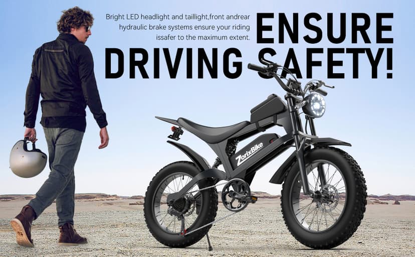 Electric Bike for Adults,48V 20AH - Peak Power 1500/3000W Brushless Motor Electric Bicycle - Max Speed 31-35MPH - Max 80 Miles Range - 20" x 4.0" Fat Tire Dirt E-Bike,7-Speed - UL 2849