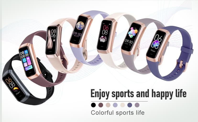 Fitness Tracker with Step Counter/Calories/Stopwatch, Activity Tracker, Health Tracker with Heart Rate Monitor, Sleep Tracker,1.10''AMOLED Touch Color Screen, Pedometer Watch for Women Men