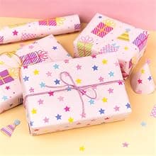 WRAPAHOLIC Reversible Birthday Wrapping Paper - Mini Roll - 17 Inch X 33 Feet - Colorful Balloon with Confetti Design for Birthday, Holiday, Party, Baby Shower B0BJ6V38SZ