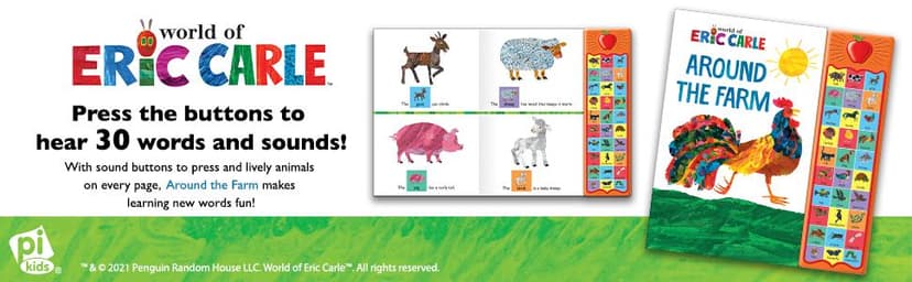 World of Eric Carle, Around the Farm 30-Button Animal Sound Book - Great for First Words - PI Kids 1450805752