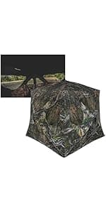 Ameristep Brickhouse Hunting Blind | 3-Person Ground Blind in Mossy Oak Break-Up Country, One Size