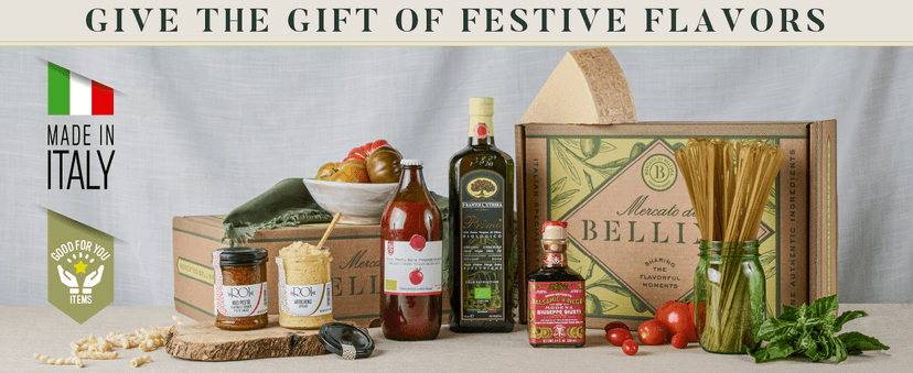 Mercato di Bellina Italy's Finest Artisanal Italian Food Gift Basket - All Natural Gourmet Pasta Gift Basket. Ideal for Holiday, Sympathy, Congratulations, Anniversary or Celebration. Taste of Italy.
