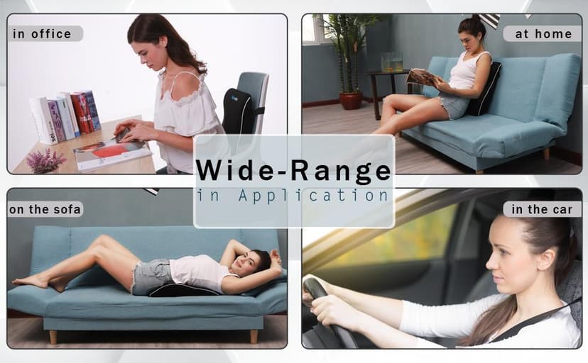 Niceeday Lumbar Support Pillow for Office Chair Car Back Support Pillow, Memory Foam Gaming Chair Desk Chair Back Cushion for Lower Back Pain Relief, Ergonomic Back Rest,Office Home Essentials