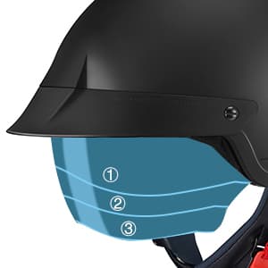 GLX M14 Open Face Motorcycle Helmet - Matte Black, Large - DOT Approved