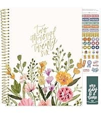 bloom daily planners HARDCOVER 2026 Planner (January to December) - A5 Task Goal Planner for Women - Monthly & Weekly Inspirational Agenda Book - 5.5" x 8.25" - Linen, Green