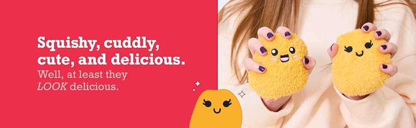 WHAT DO YOU MEME? Emotional Support Chicken Nuggets by Relatable, Cuddly Plush Toys and Stuffed Animals, Includes 5 Plushies with Basket, Funny or Cute Holiday Stocking Stuffer