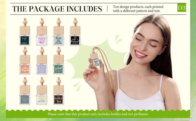 Wood Air Freshener with Thank You Cards, Essential Oil Diffuser, Customer Service Week for Teacher Coworker Staff Team Havawish 10 Pcs Car Diffuser Ornament Employee Appreciation Gift Bulk B0D1K9WQ1B