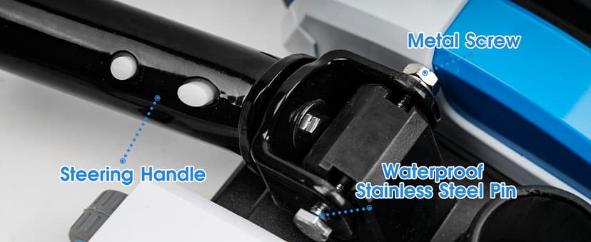 Enhanced Pool Vacuum Head with Direction-Control Handle - Extra-Wide 4LB Professional Weighted Vac Heads Brush & Wheels for Vinyl Liner-Deep Cleaning for Inground & Above Ground Swimming Pool - Blue