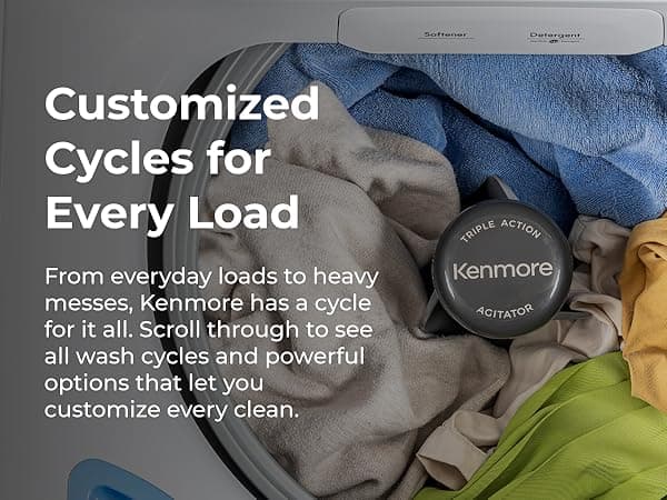 Kenmore 4.4 cu. ft. Top Load Washer with Triple Action Agitator for Tough Dirt & Stains - Reduce Laundry Time with Accela Wash & Express Wash - LED - White