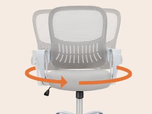 Sweetcrispy Home Office Managerial Executive Chair, Ergonomic Mesh Adjustable Swivel Mid-Back Chair with Comfortable Lumbar Support, Comfy Arms for Bedroom,Study,Student