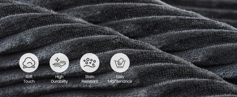 Bean Bag Chairs for Teens, 3FT Bean Bag with Memory Foam Filling, Bean Bag Chairs with Plush Microfiber Removable Cover, Cozy Sofa for Reading, Gaming- Black