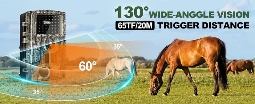 4K 60MP WiFi Trail Camera,Game Cameras with Night Vision Motion Activated Waterproof,Suitable for Outdoor Wildlife Detection, Monitoring Home Security