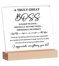 Best Birthday Thank You Retirement Farewell Gifts for Female Boss Leader, Boss Inspirational Gifts Appreciation Keepsake Funnli Boss Gifts for Women Men, Bosses Day Gifts for Boss Lady Plaque B0C6XJX64Z
