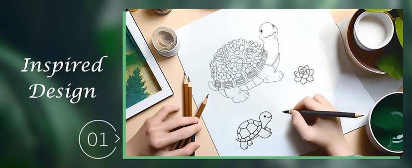 Nacome Solar Garden Outdoor Statues Turtle with Succulent and 7 LED Lights - Lawn Decor Tortoise Statue for Patio, Balcony, Yard Ornament - Unique Housewarming Gifts