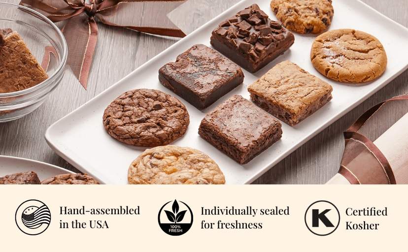 Broadway Basketeers Happy Birthday Gift Baskets for Prime Delivery Gourmet Cookie Gifts Box with Brownies, Individually Wrapped Edible Care Package for Men, Women, Husband, Wife, Mom, Dad, Families