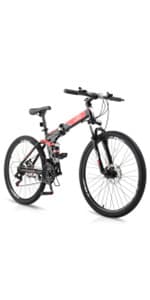 Ktaxon Mountain Bike 24/26/27.5 Inch Men & Women Mountain Bike with 21-Speed Adult Bikes, Double Disc Brake, Suspension Fork and High Carbon Steel Frame