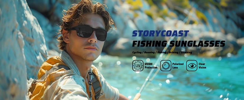 STORYCOAST Polarized Sports Sunglasses for Men Women Unbreakable Frame Cycling Fishing Driving