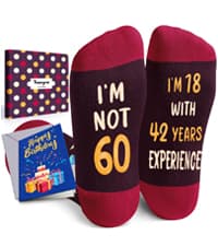 HAPPYPOP Birthday Gifts for Men - Socks for 60 Year Old Dad Grandfather with Greeting Card