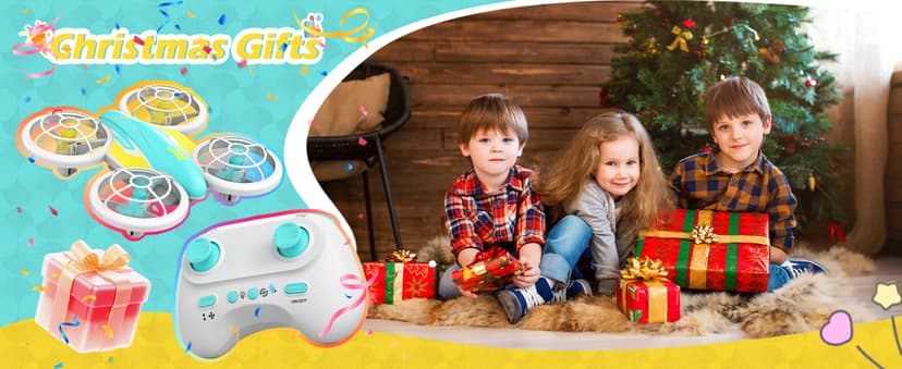 LED RC Drone for Kids 6+, Christmas Birthday Gift for Boys & Girls with Remote Batteries, 360° Flip, High Speed Mode, 45 Min Flight Indoor and Outdoor Flying Toy - Blue Yellow