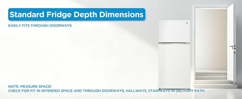 Commercial Cool 18 Cu. Ft. Top Mount Refrigerator with Freezer, 2-Door Refrigerator with Top Freezer and Adjustable Temperature Control, Ice Maker Ready, Energy Star Certified, White
