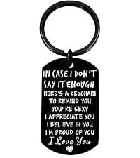 Gifts for husband Boyfriend I Love You Gifts for Him Her Wife Girlfriend Mens Stocking Stuffers, Gift Box, Engraved Keyring Boyfriend Keychain Husband Anniversary Christmas Valentines Birthday Gifts B0DSS766P4