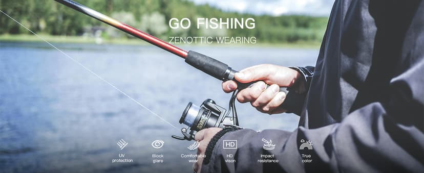 ZENOTTIC Polarized Sunglasses for Men Lightweight TR90 Frame UV400 Protection Square Sun Glasses