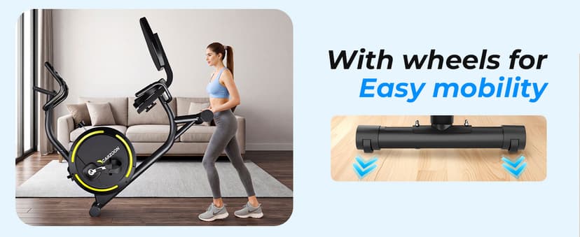 Recumbent Exercise Bike for Home Heavy-Duty Stationary Bike For Seniors Bicycle Exercise Machine Bicycle LCD Monitor,265LBS,8 Level Resistance Black