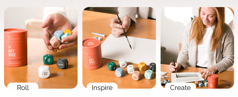 The solution to artist's block – Roll to decide what to draw or paint – Fun, Unique Gift for Artists of All Levels Two Tumbleweeds Art Dice - Drawing & Painting Prompts, Set of 9 dice B0BKTNJ24Z
