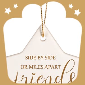 CHENGU Christmas Friends Ornament Ceramic Star Shaped Ornament High School College Hanging Sign Decoration Tree Ornament Good Friends are Like Stars Tags Crafts with Box for Classmate Friends (3 Pieces)