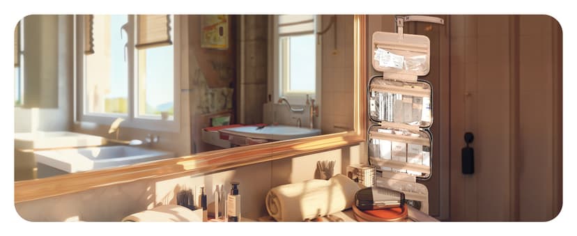 BAGSMART Large Toiletry Bag Travel Bag with Hanging Hook, Water-resistant Makeup Cosmetic Bag Travel Organizer for Accessories, Shampoo, Full Sized Container, Toiletries