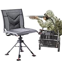 TR 360 Degree Swivel Hunting Blind Chair,400 lbs Capacity Silent,Height Adjustable Hunting Chair with Armrests,Portable Ground Hunting Seat for Deer Turkey