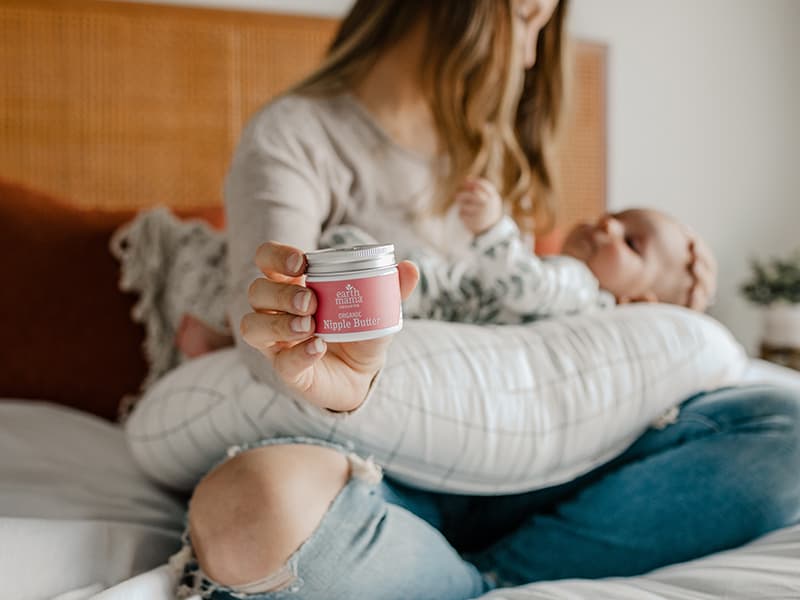 Earth Mama Organic Nipple Butter™ | Nipple Cream Safe for Breastfeeding | Postpartum Essentials for Nursing | Non Lanolin Nipple Cream, 2-Fluid Ounce