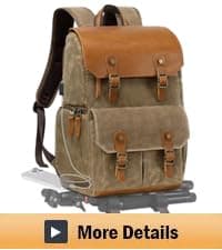 Padwa Lifestyle Khaki Camera Backpack - Professional DSLR & UAV Camera Bag,Anti Theft Canvas Camera Backpacks with Rain Cover,Large Capacity Photography Travel Camera Bag with Multi Compartments