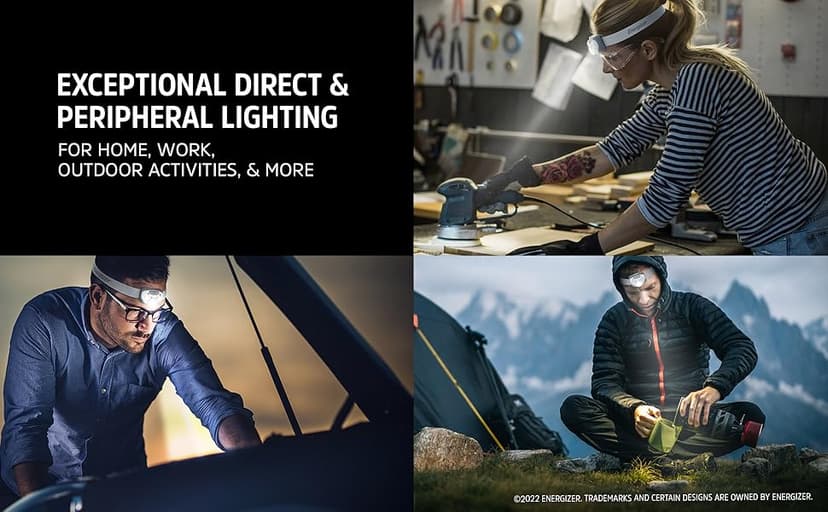 Energizer LED Headlamp PRO (2-Pack), IPX4 Water Resistant Headlamps, High-Performance Head Light for Outdoors, Camping, Running, Storm, Survival LED Light for Emergencies (Batteries Included)