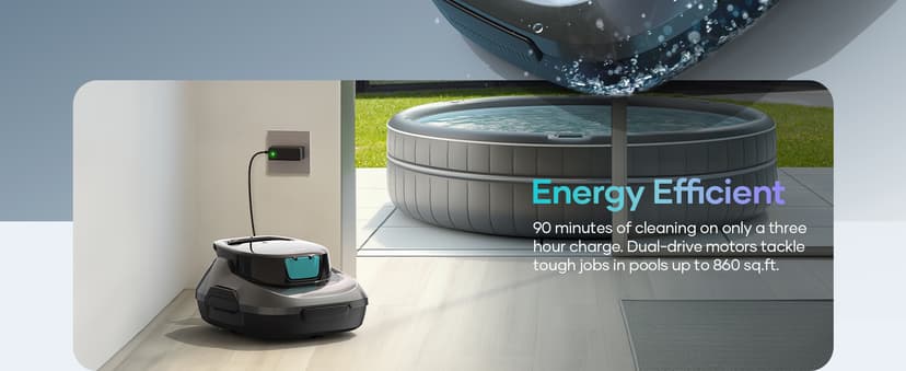 AIPER Scuba SE Cordless Pool Cleaner with 90-Min Runtime, Smart Self-Parking, Lightweight, Pool Vacuum for Above Ground Pools up to 860 Sq.ft