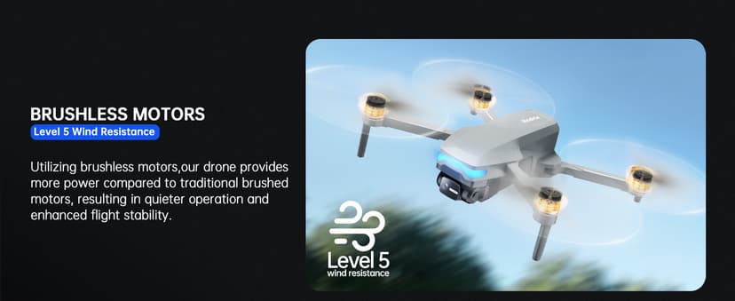 Drones with Camera for Adults 4K, Foldable Beginner Drone with Brushless Motor, Auto Follow, Tap Fly, Circle Fly, One Key Start, Under 249g