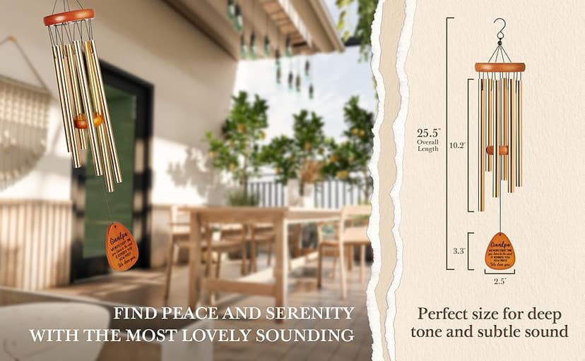 Gifts for Grandpa, Grandpa Wind Chimes, Father's Day Best Gift for Grandpa, Birthday Gift for Grandfather from Granddaughter, Grandson, Grandpa Gifts Ideas for Thanksgiving Christmas