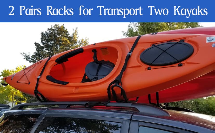 Taelakeni 2 Pairs Kayak Carrier Racks, Universal Cars Kayak Roof Rack (4 Racks)
