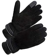 SKYDEER Premium Full Deerskin Suede Leather Soft Winter Mittens, Extra Warm 100G 3M Thinsulate, Thermal Insulated (SD3671M)