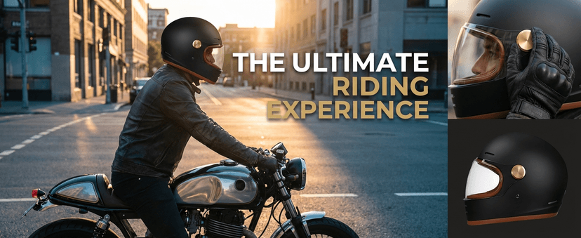 Retro Motorcycle Helmet for Adults?Vintage Full Face Helmet with Ventilation System, Waterproof Design for Motorcycle Riding