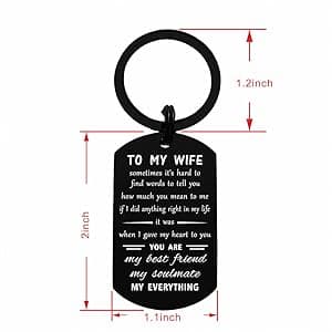 ENGZHI Love Wife Gifts, Drive Safe I Love You Keychain for Mothers Day Anniversary Valentines Christmas