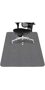 Sycoodeal Office Chair Mat for Hardwood Floor,Office Computer Gaming Chair Mat for Tile Floor,Large Floor Protector Rug,Anti-Slip,Easy to Clean,Pure Black(48"x36")