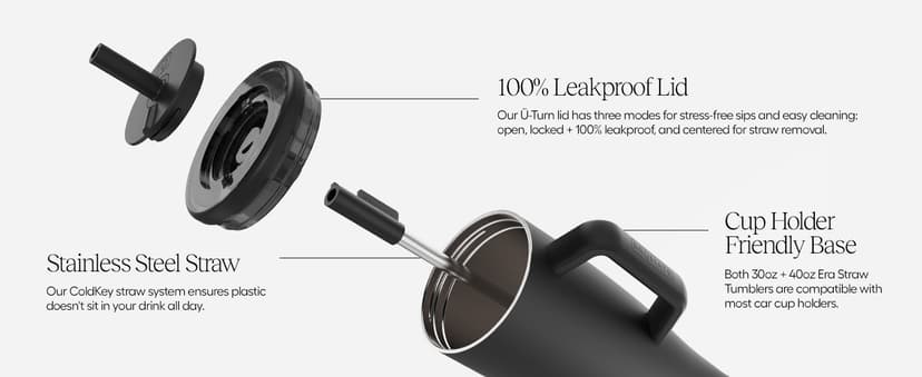 BrüMate Era 30 oz Tumbler with Handle and Straw | 100% Leakproof Insulated Water Bottle Tumbler with Lid and Flexible SoftSip Straw | Made of Stainless Steel | Cup Holder Friendly | 30oz (Rose Taupe)