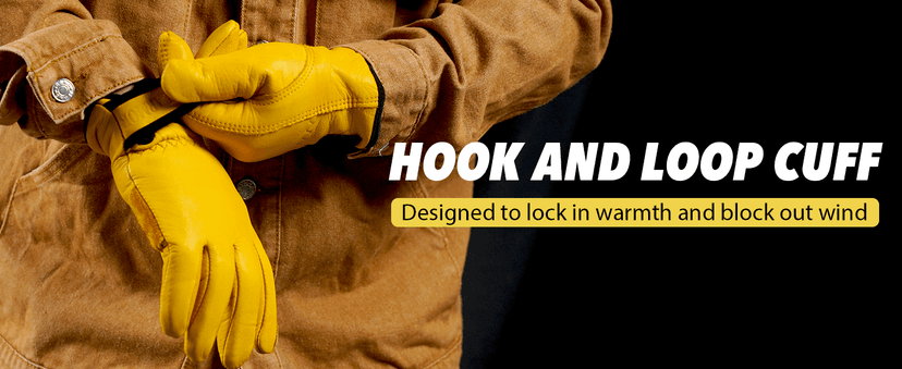 SLARMOR Mens Winter Leather Work Gloves, Warm Thinsulate Lining for Cold Weather Work, Thermal Insulated Work Gloves with Leather Palm,100 gram Insulation-L