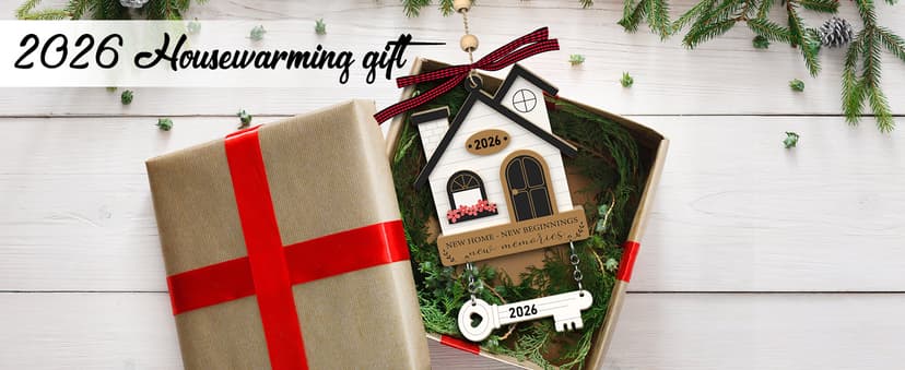 Housewarming Gifts for New Home - Housewarming Gift Presents for Women, Couple - New House New Beginning - Wooden Ornament House Warming Gifts New Home Ornament 2026 - New Home Owners Gift Ideas B0DNW6THX1