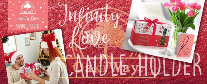 Infinity Love Candle Holder Statue with Flickering LED Candle for Couples, Wife, Husband, Him or Her, Bridal Shower, Engagement, Parents, Registry