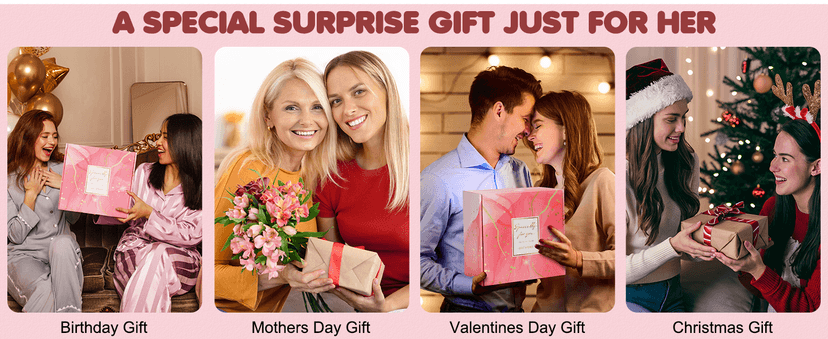 with Luxury Flannel Blanket, Light-up Rose Flower - Unique Self Care Gift Basket for Mom, Wife, Friends Birthday and Get Well Gifts for Women - Relaxing Spa Care Package B0DCN225F9