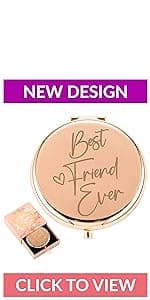 Best Friend Birthday Gifts for Friend | Sentimental Friend Gift Ideas for Women | Friendship Gifts for BFF, Bestfriend, Besties, Long Distance, Christmas | I Love You Friend | Rose Gold Compact Mirror